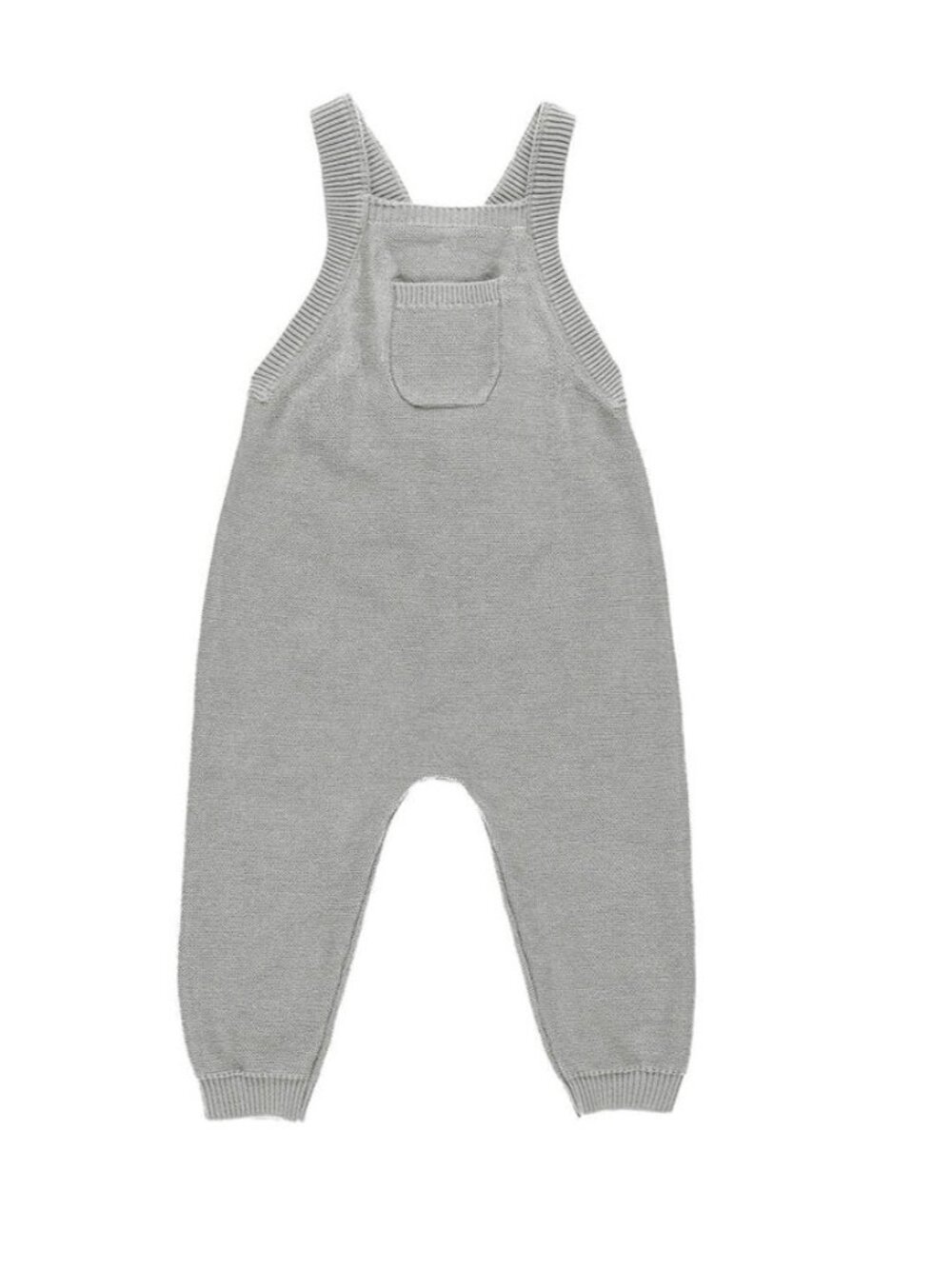 QUINCY MAE 18-24m NWT Dusty Blue Knit Overalls Organic Cotton
